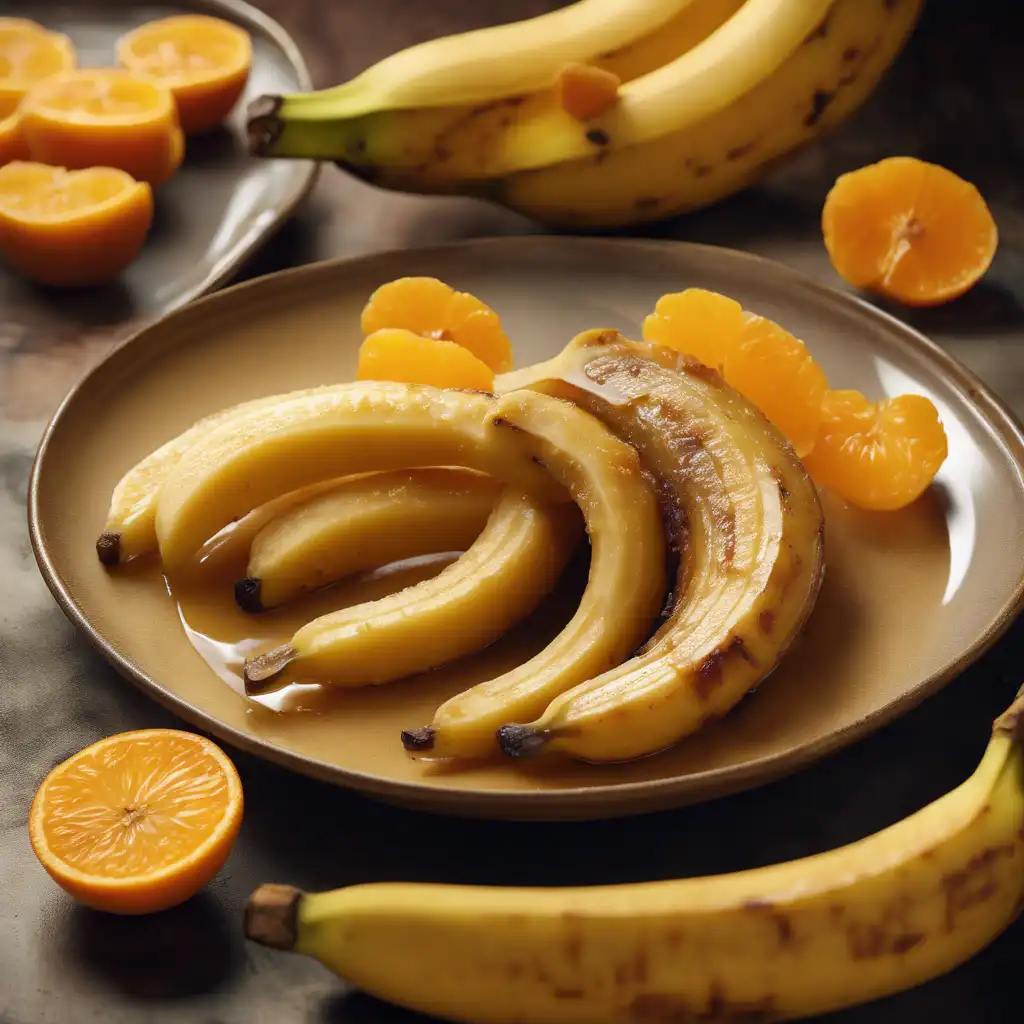 Roasted Banana with Orange and Apricot Glaze