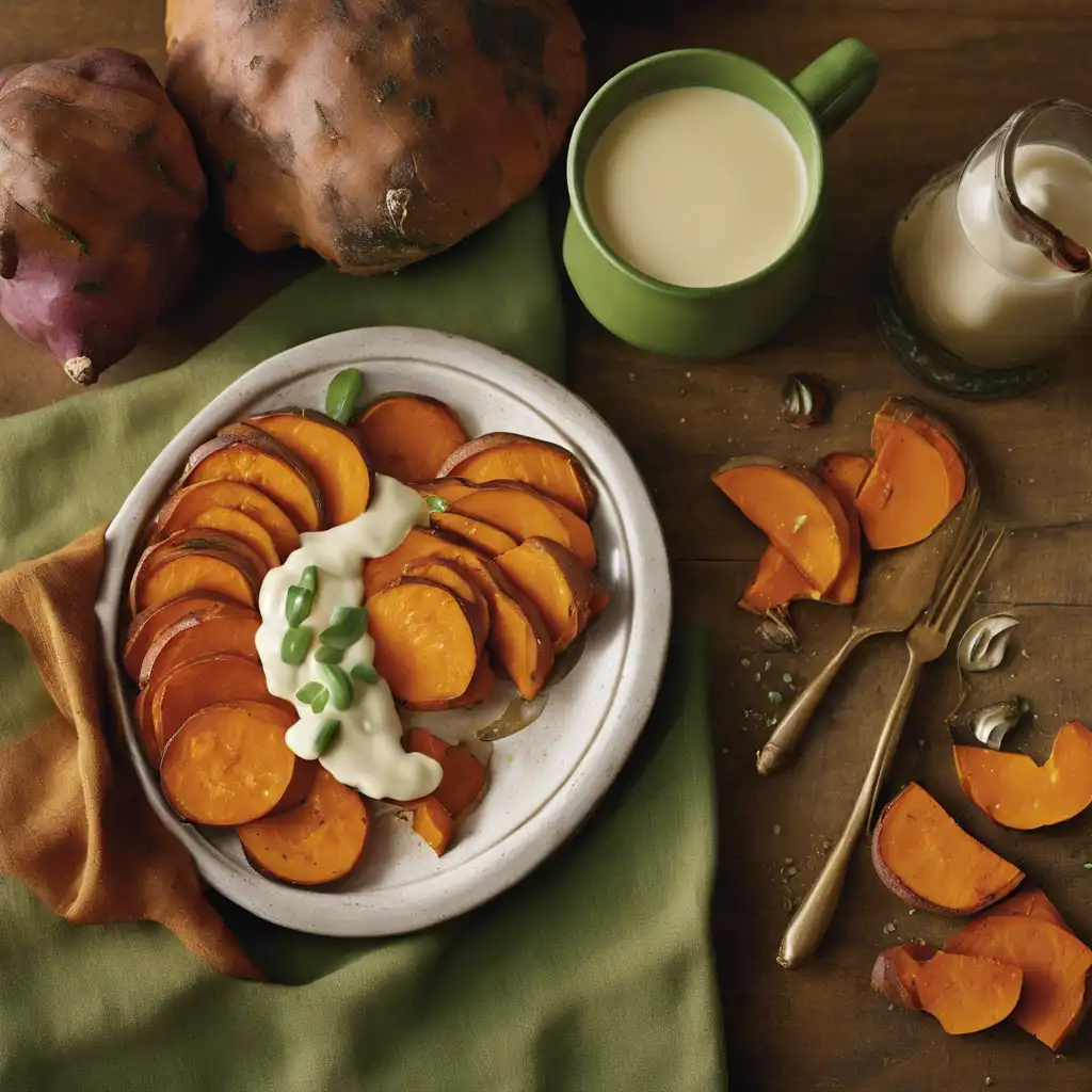 Roasted Sweet Potatoes with Green Pepper