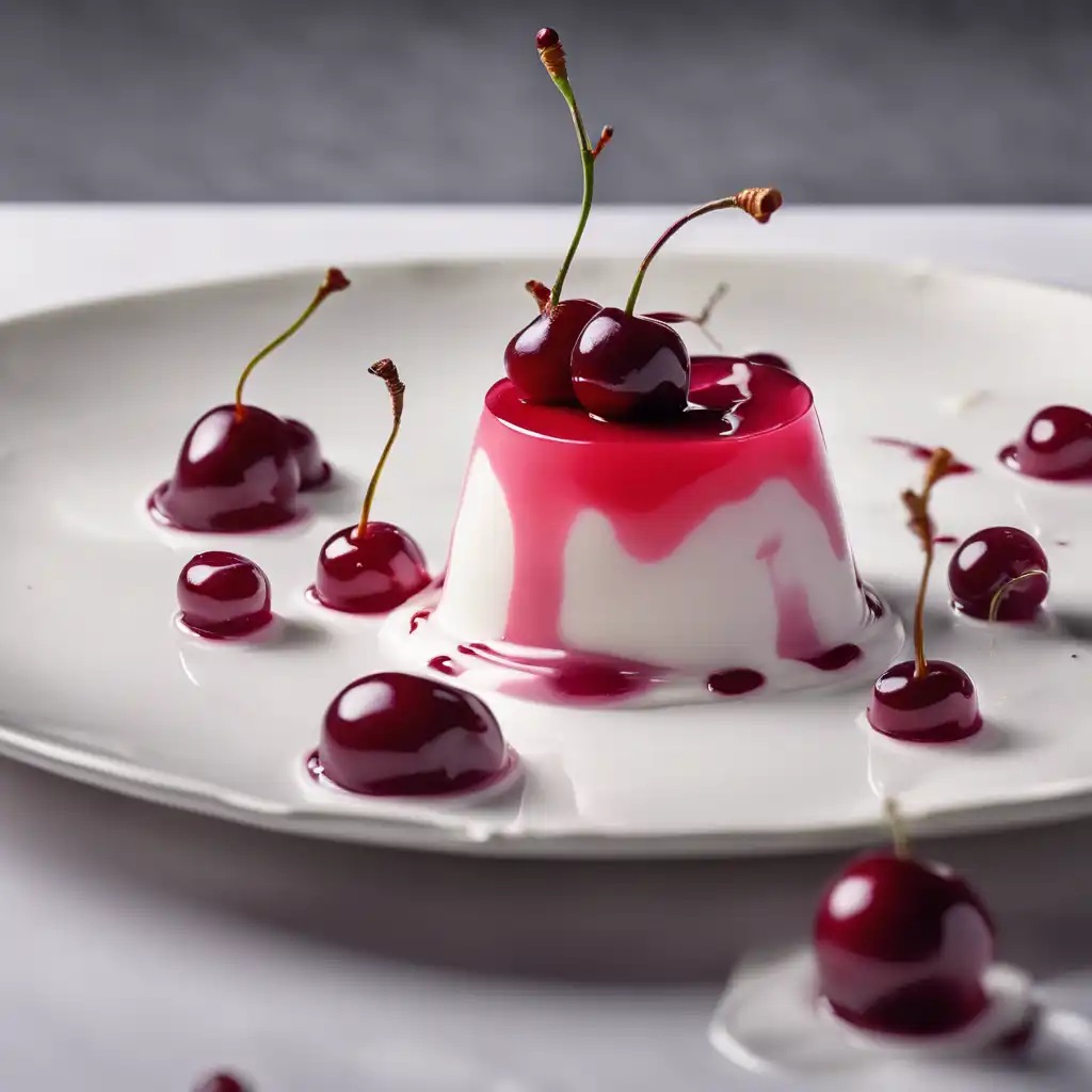 Sour Cherry Panna Cotta with Whipped Cream Topping