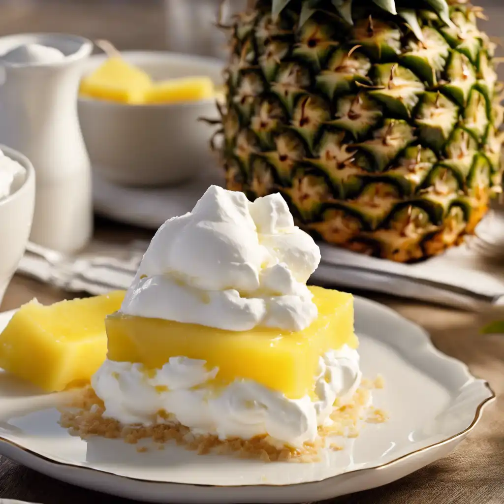 Pineapple Pudding with Whipped Cream