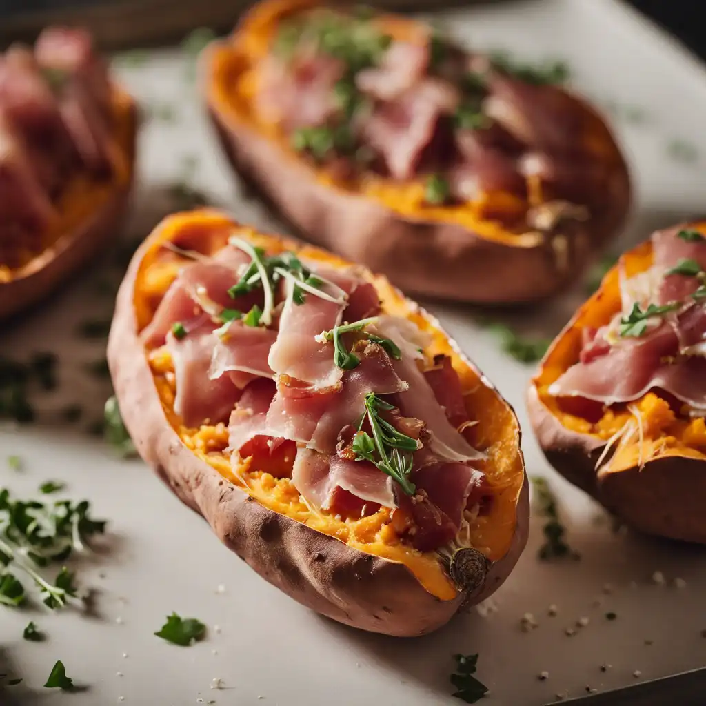 Stuffed Sweet Potatoes with Prosciutto