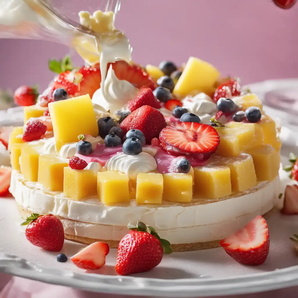 Tart with Cake and Fruits