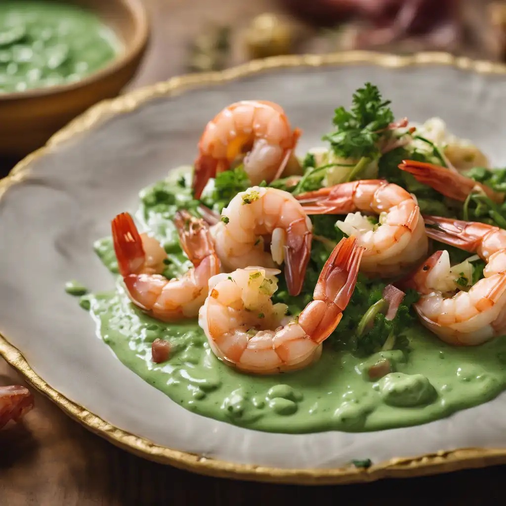 Garlic Shrimp with Green Sauce