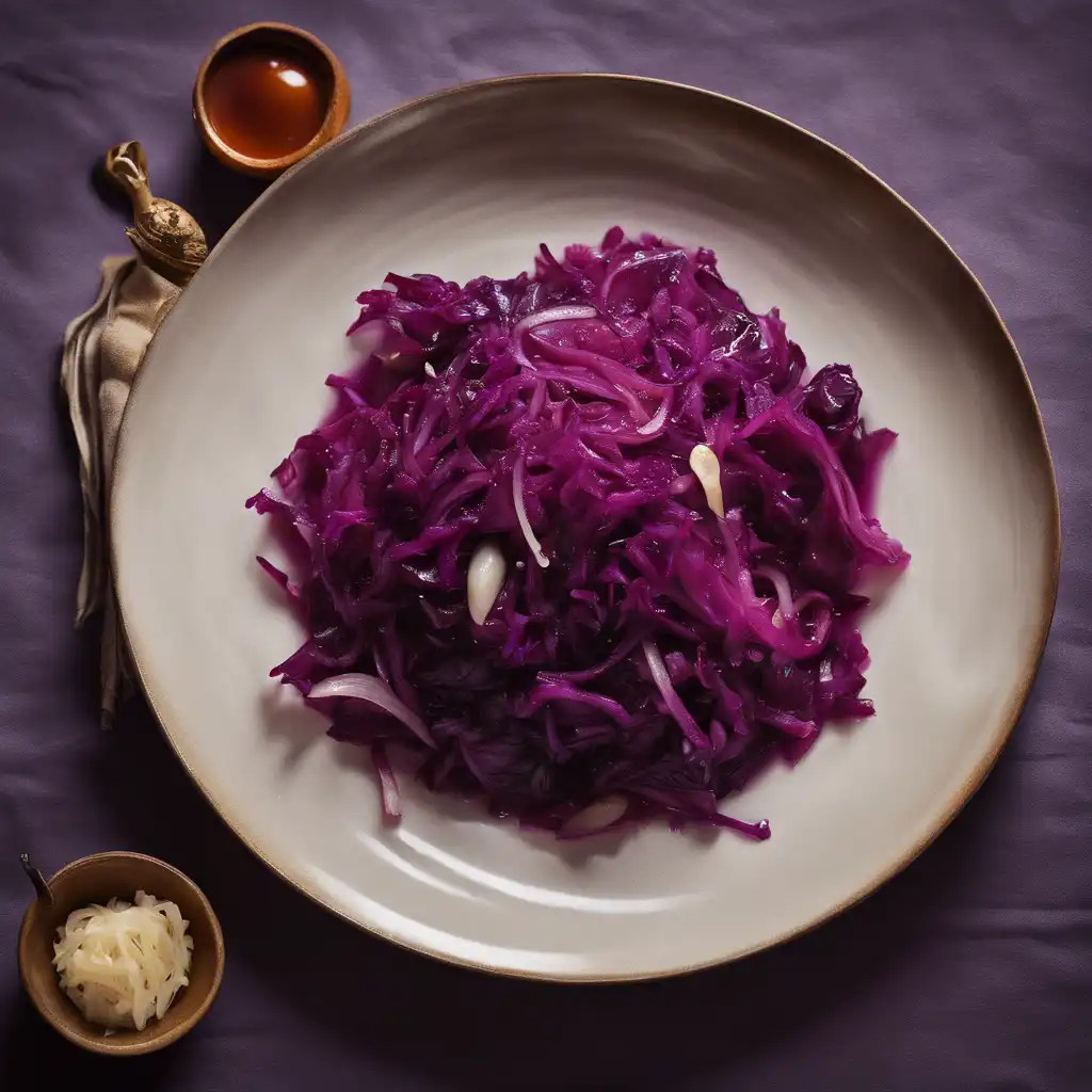 Red Cabbage Braised with Garlic