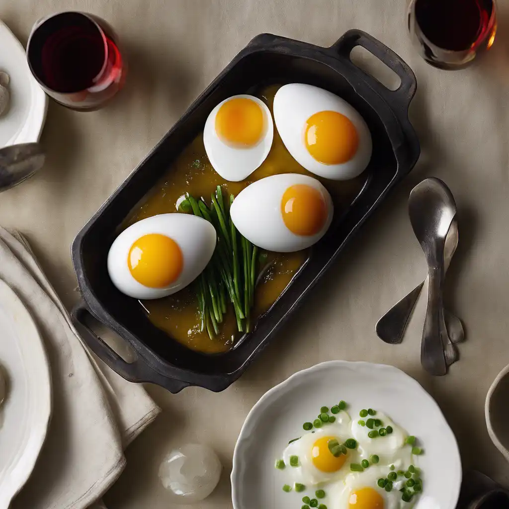 Eggs in the Oven with Scallions and Wine