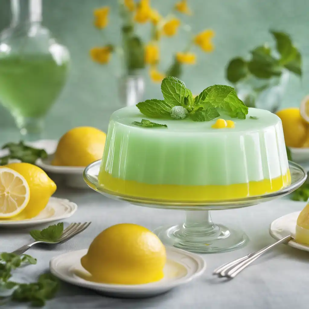 Lemon Gelatin with Mint Cream