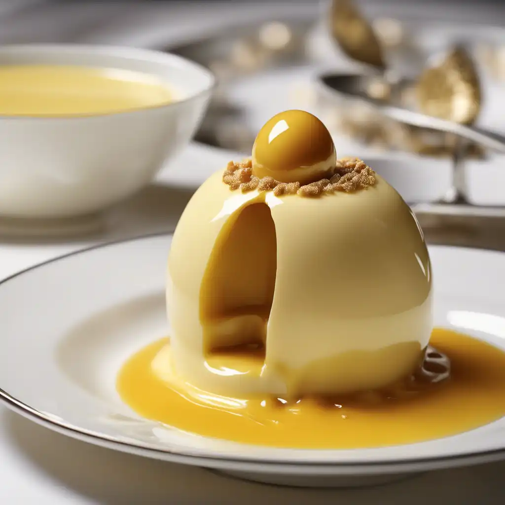 Custard with Suspiration and Golden Sauce