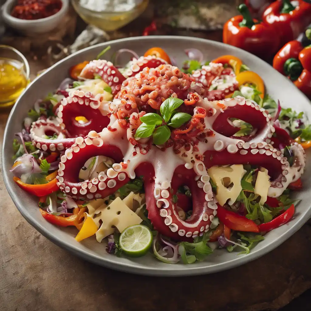 Octopus, Pepper, and Cheese Salad