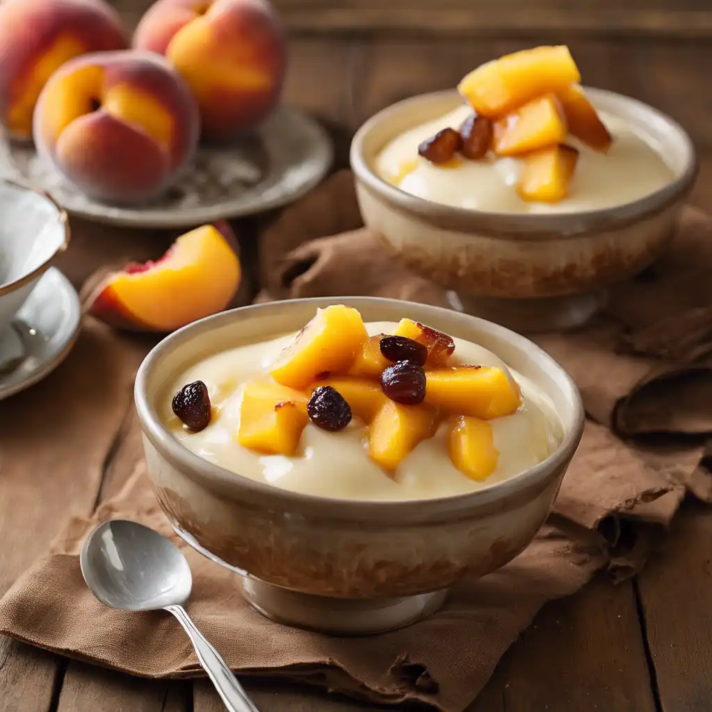 Pudding with Peaches and Vanilla Pudding