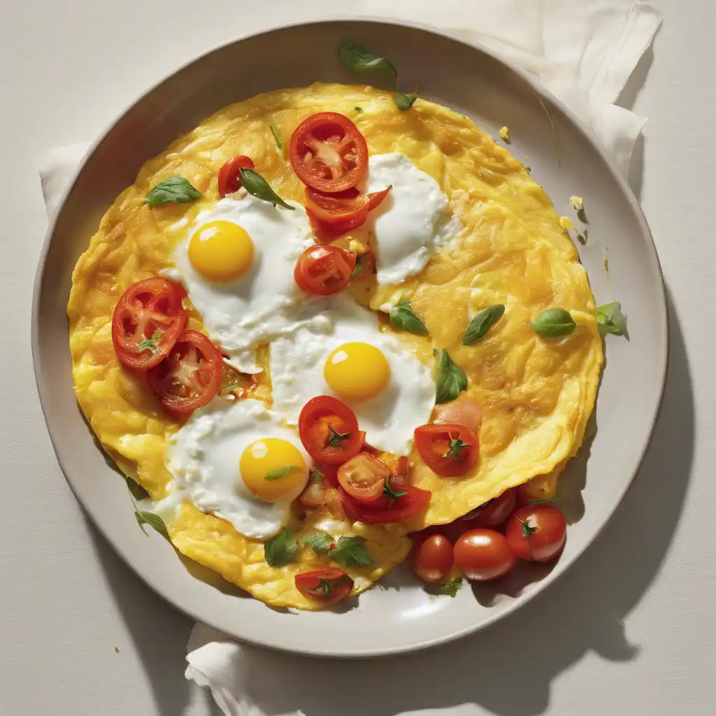 Filled Omelette with Onion, Tomato and Pepper