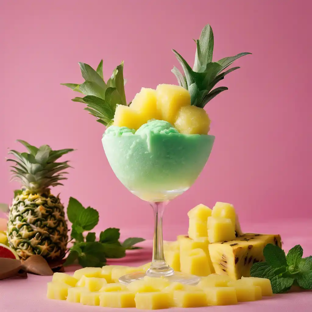 Pineapple and Mint Sorbet