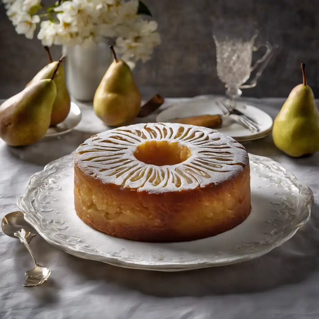 Pear Cake with Damascus Gelatin