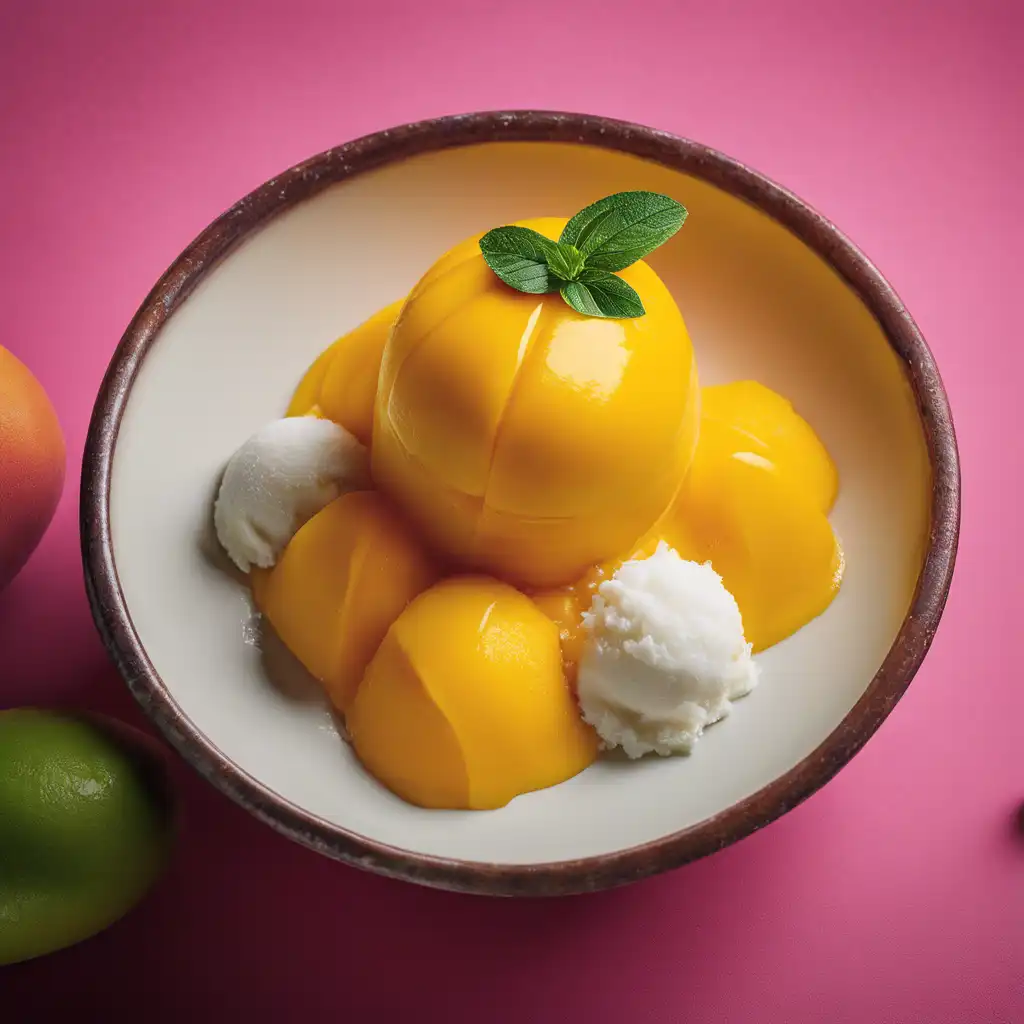 Mango Sorbet with Liqueur