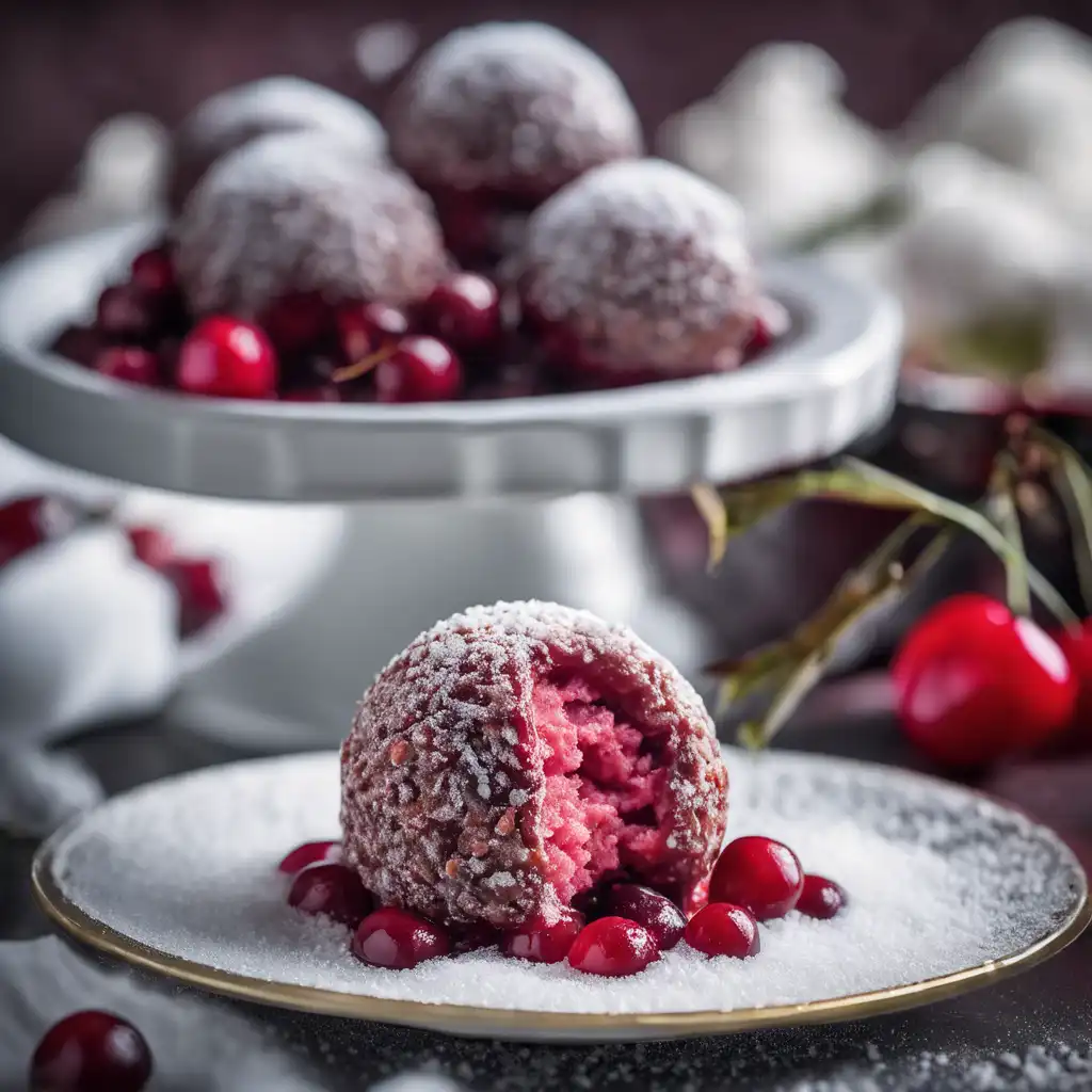 Cranberry Rum Ball with Cherry Filling