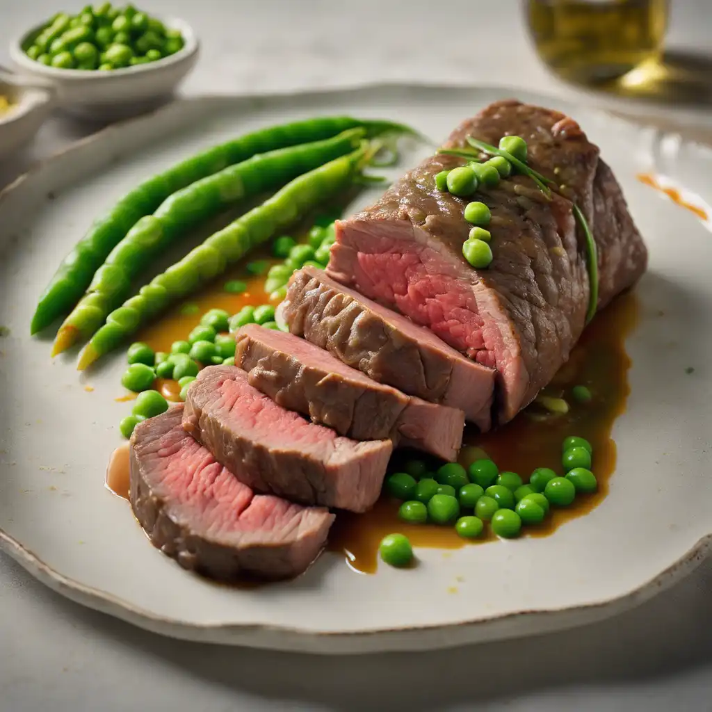 Stuffed Beef with Peas, Cheese, and Vegetables