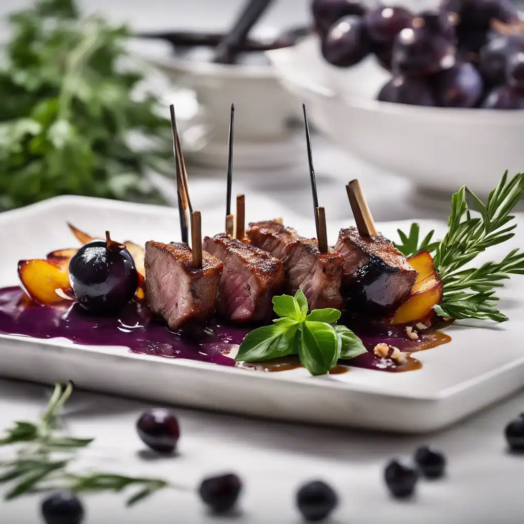 Lamb Chop Skewer with Black Plum