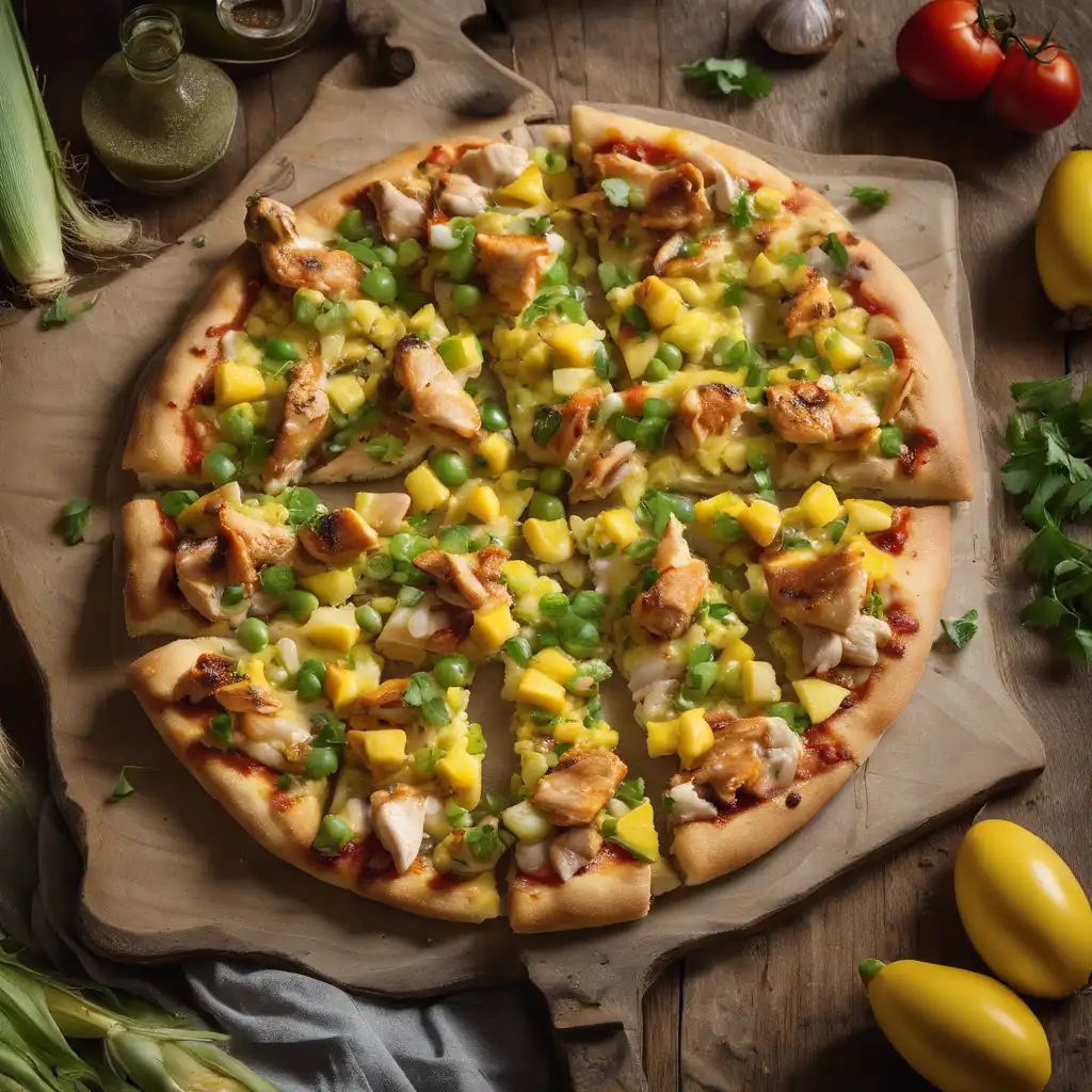 Chicken, Pineapple, and Corn Pizza