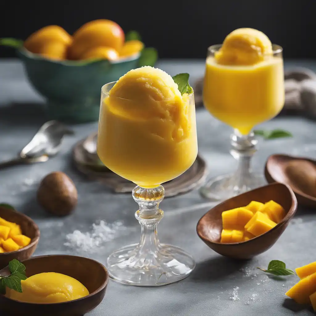 Mango Sorbet with Liqueur