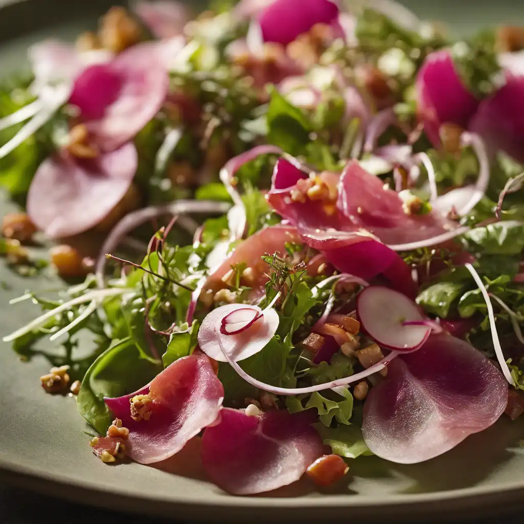 Flower Sprout Salad with Prosciutto