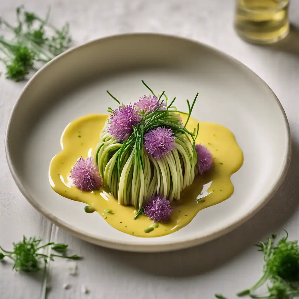 Chive Blossom with Mustard Sauce