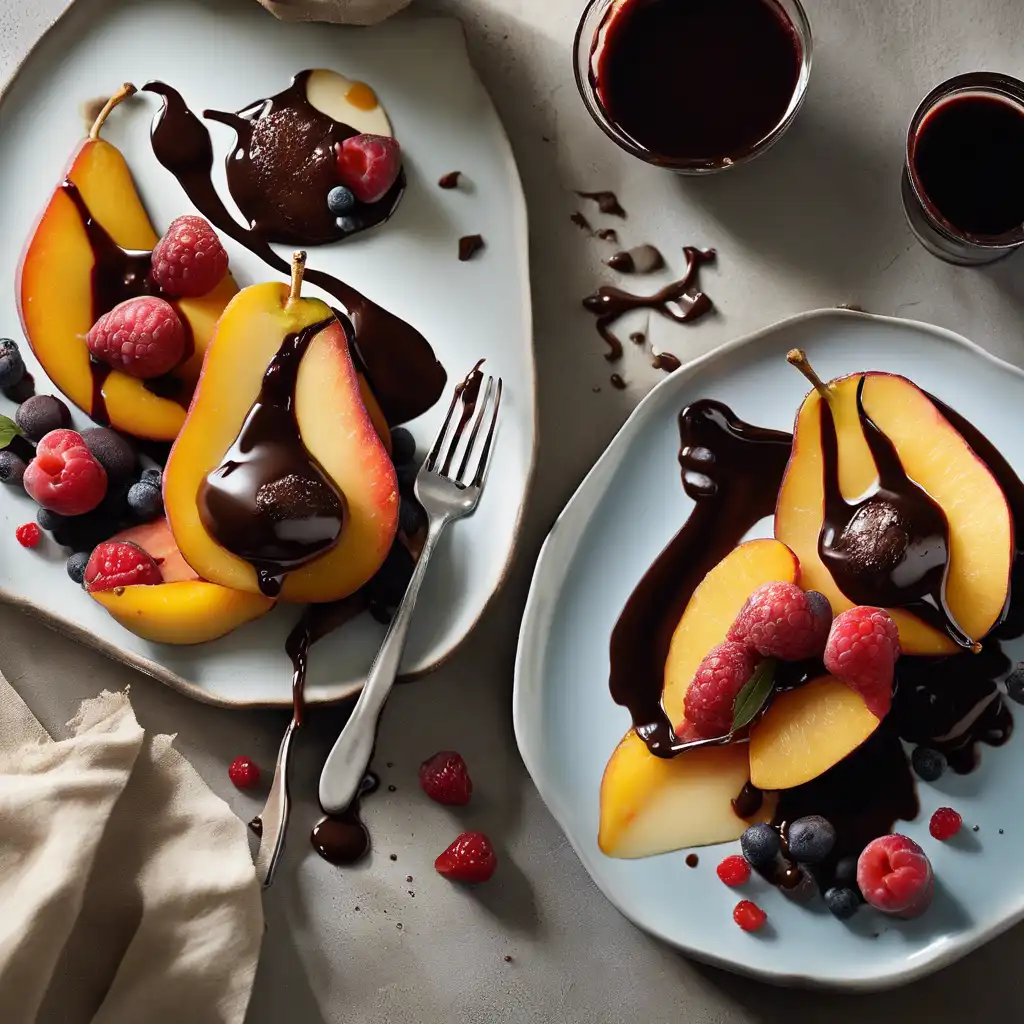 Fruits with Chocolate Sauce