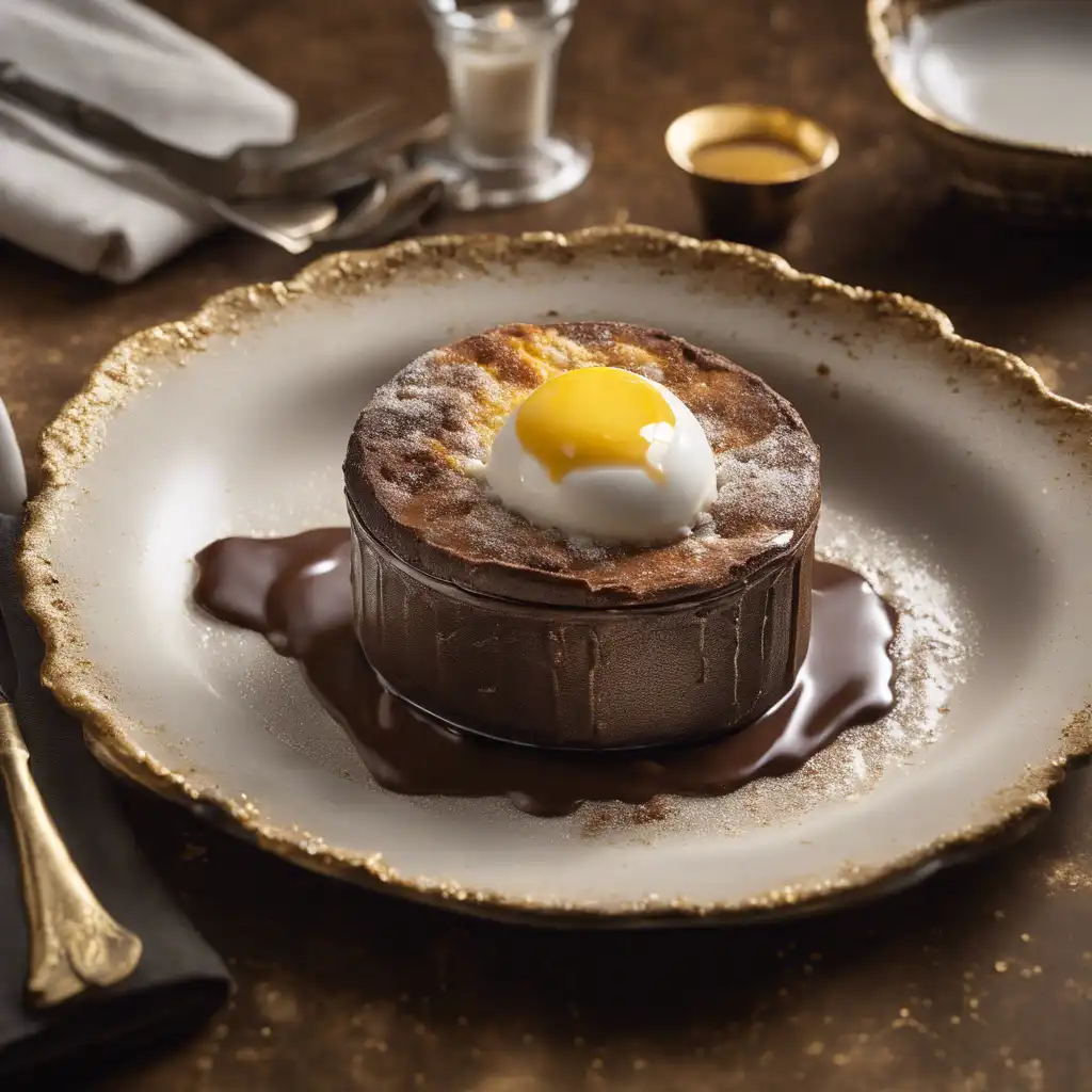 Chocolate Soufflé with Egg Sauce