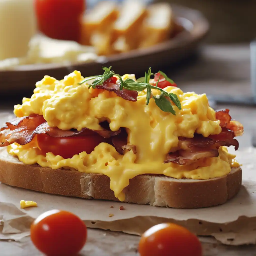 Scrambled Eggs and Cheese Sandwich