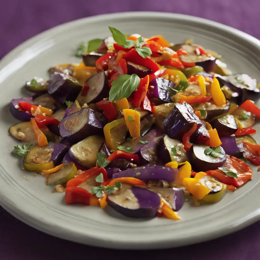 Eggplant Salad with Roasted Bell Peppers