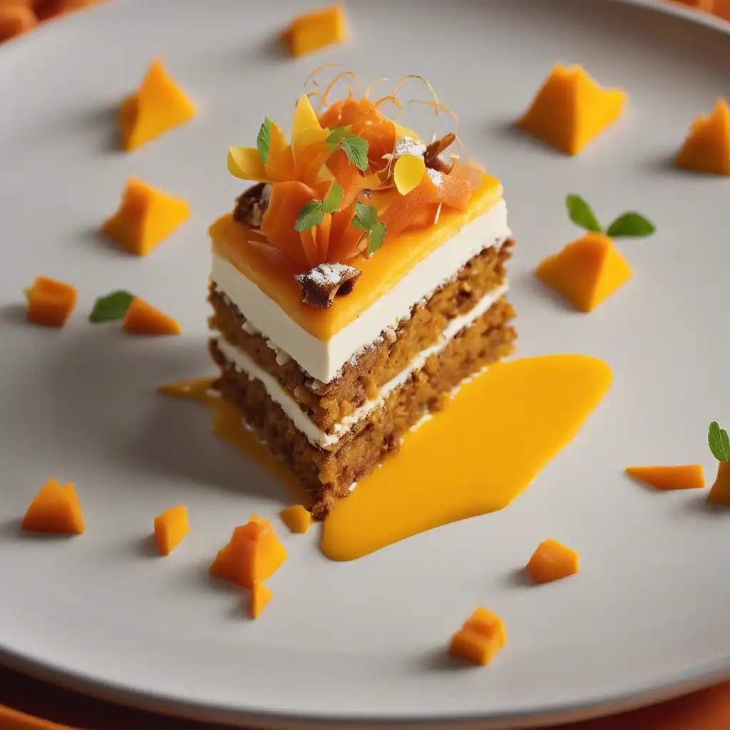 Carrot Cake with Mango Puree