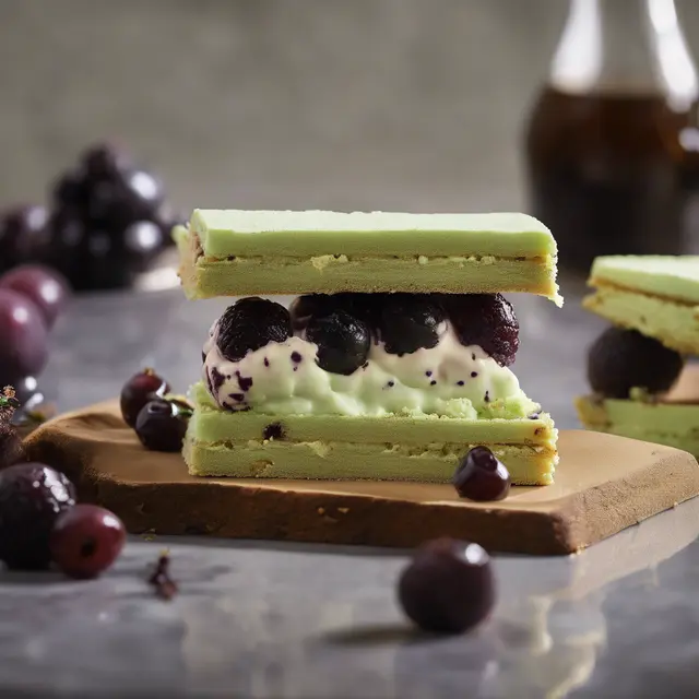 Foto de Jaboticaba Ice Cream Sandwich with Cake and Brandy