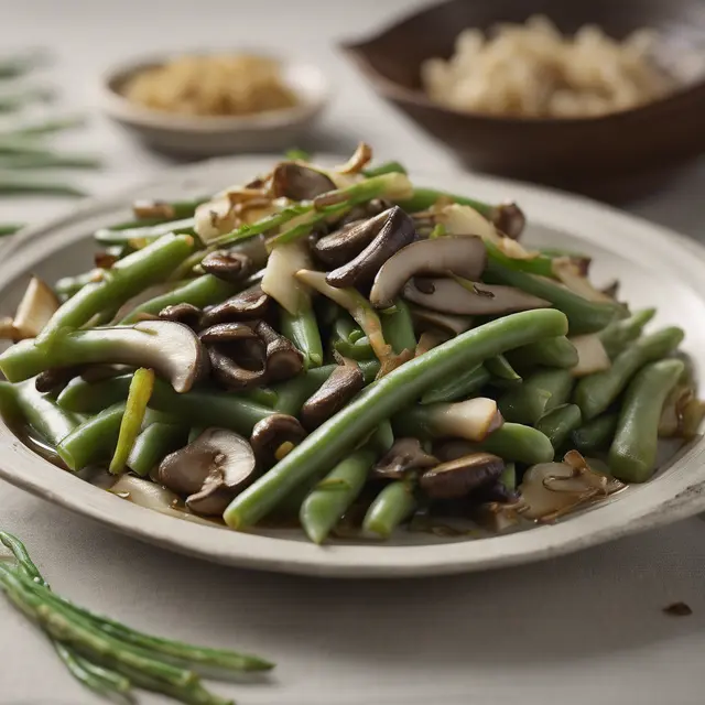 Foto de Large Green Beans with Mushroom and Bamboo Shoots