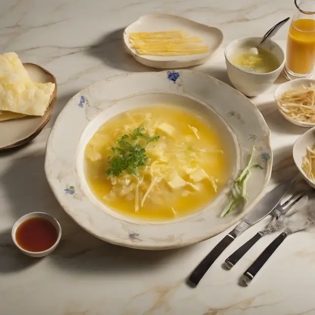 Foto de Egg Drop Soup with Omelet Strips