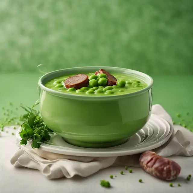 Foto de Green Pea Soup with Sausage