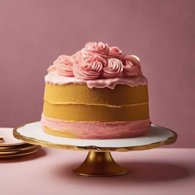 Foto de Golden Cake with Pink Frosting