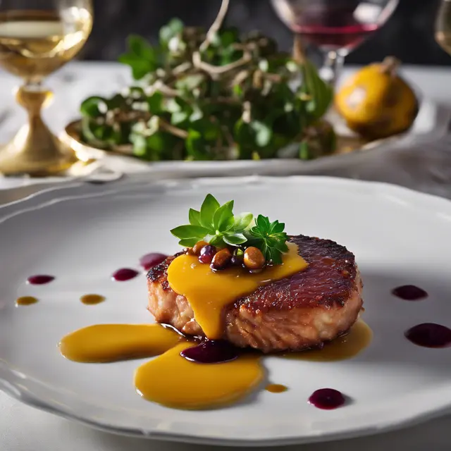 Foto de Pork Cutlet with Wine and Passion Fruit Glaze