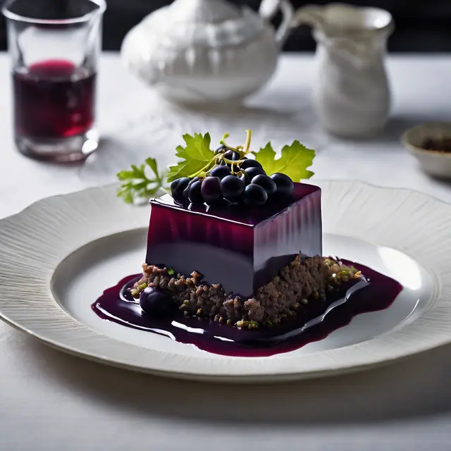 Foto de Beef Cake with Black Grape Gelée