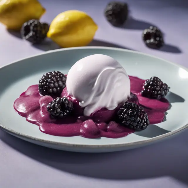 Foto de Sour Cream with Blackberry Sorbet