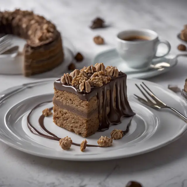 Foto de Walnut Cake with Chocolate Mousse