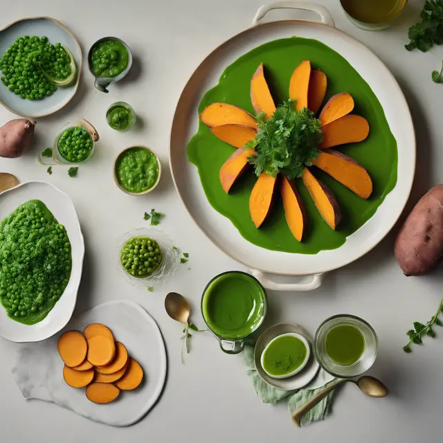 Foto de Sweet Potato with Parsley and Pea Sauce