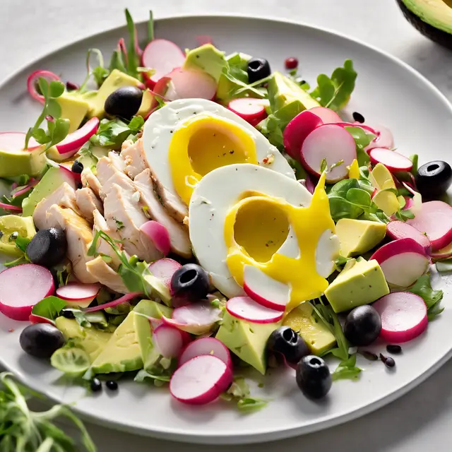 Foto de Chicken and Avocado Salad with Egg Tempering