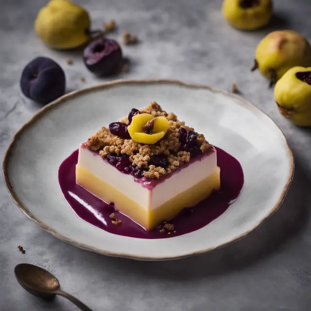 Foto de Quince Cream with Damson Crumble