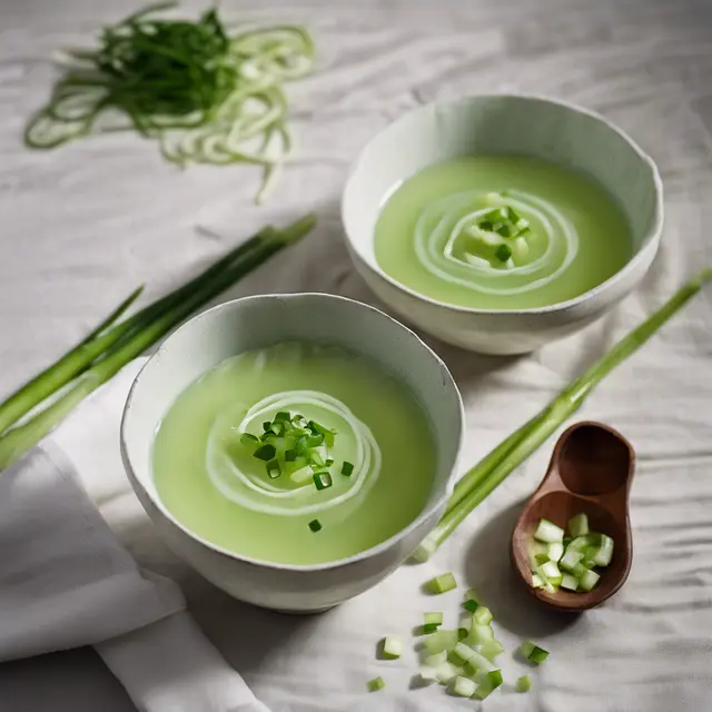 Foto de Cucumber and Green Onion Cold Soup