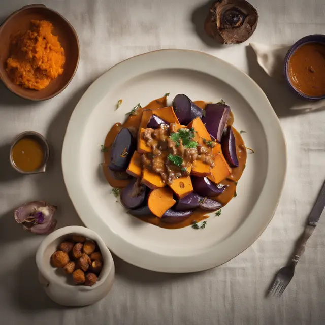 Foto de Sweet Potato with Eggplant and Rooster-Style Gravy