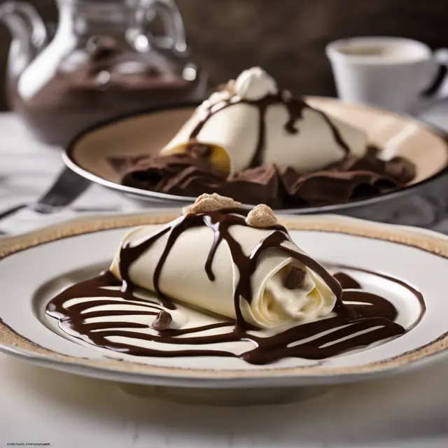 Foto de Chocolate Crepe with Mousse and Cream Sauce