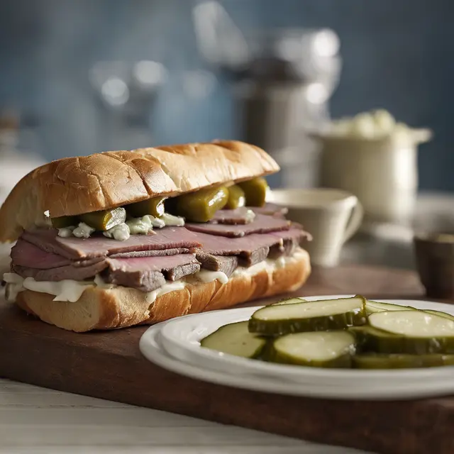 Foto de Roast Beef and Gorgonzola Sandwiches with Pickles