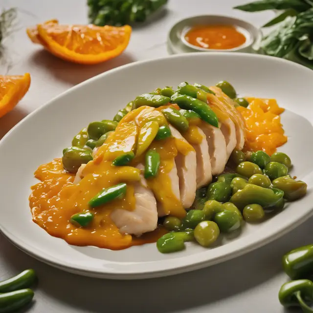 Foto de Orange and Green Pepper Chicken Breast with Sauce