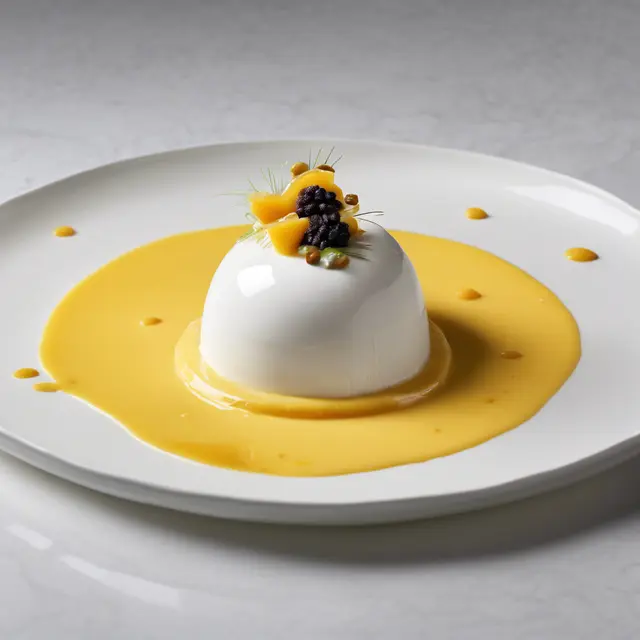 Foto de Coconut Mousse with Passion Fruit Sauce