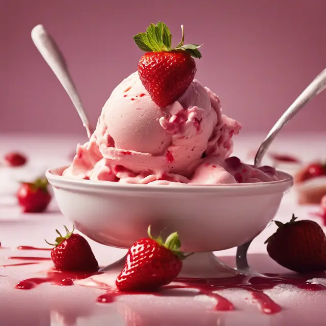 Foto de Flambéed Strawberry Ice Cream