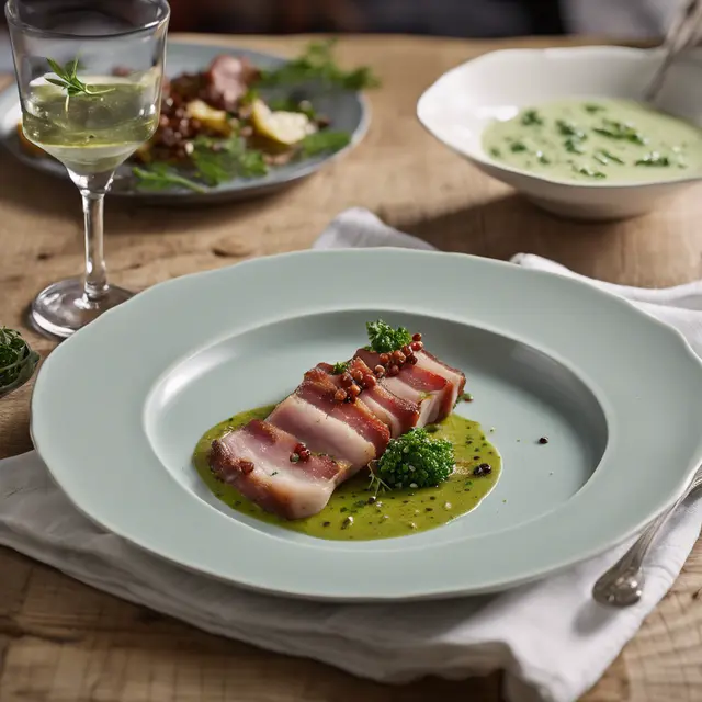 Foto de Bacon with Peppercorn and Parsley Sauce