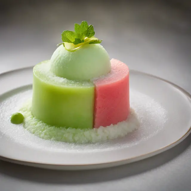 Foto de Honeydew and Watermelon Mousse with Lime Granita